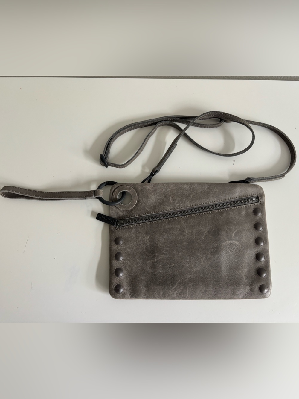 Hammitt Gray Stud-Accent Crossbody Bag